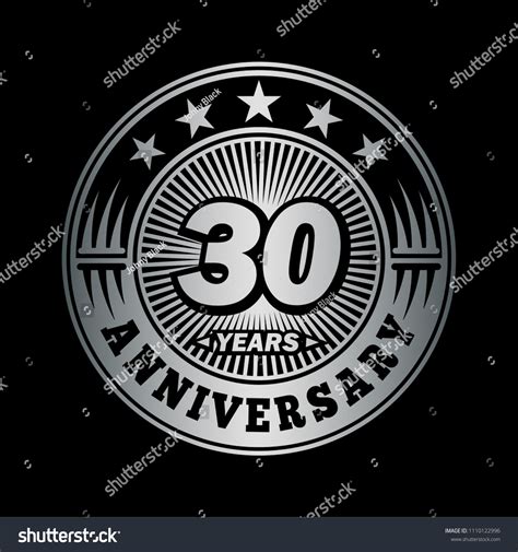 30 Years Anniversary Anniversary Logo Design Stock Vector (Royalty Free) 1110122996