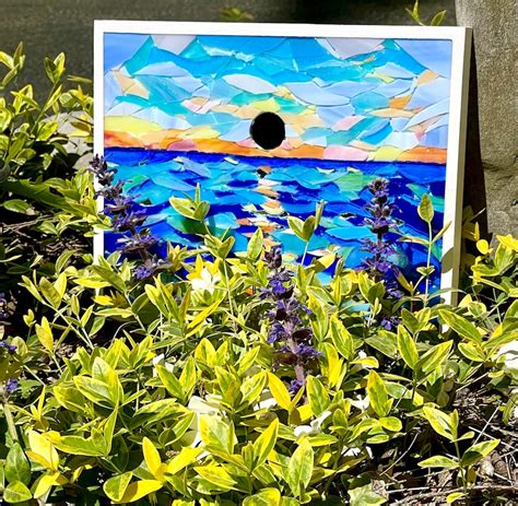 Ocean Sunset Mosaic Beach Mosaic Wall Art Stained Glass - Etsy