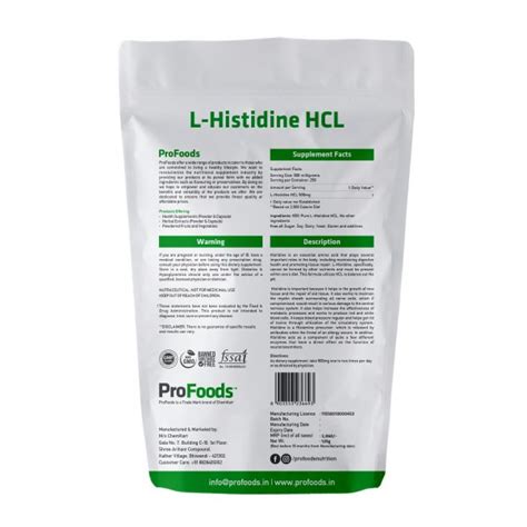 Buy L-Histidine HCL Powder & Supplements | ProFoods | India