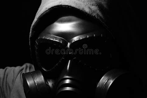 Gas Mask on a Black Background. Stock Photo - Image of abstract, futuristic: 136146016