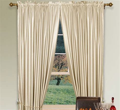 Maf-100019 Ivory Faux Silk Curtain W/ Hi-Density Polyester Silk Fabric ...