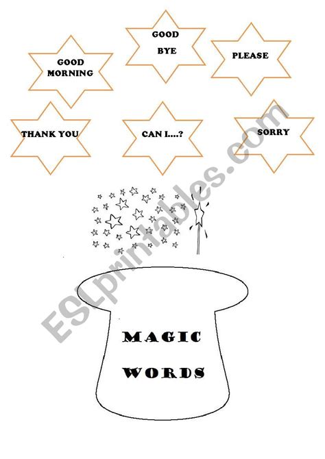 MAGIC WORDS - ESL worksheet by famfam2