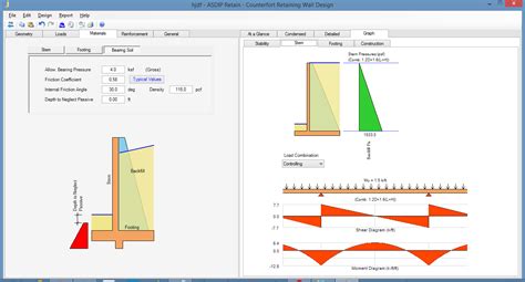 Counterfort Retaining Wall Design Example Using ASDIP RETAIN