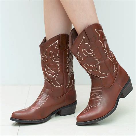 SheSole Womens Wide Calf Cowboy Boots | SheSole