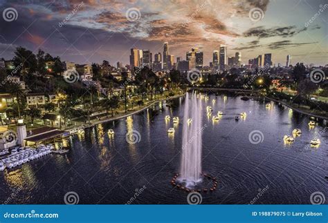 Los Angeles Echo Park Sunset Imagen editorial - Imagen de financiero ...