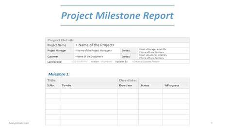 Project Milestone Report Word Template In It Report Template For Word - Best Sample Template