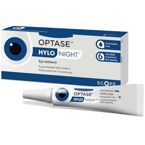 OPTASE Hylo Night Dry Eye Ointment - Preservative-Free Gel for ...