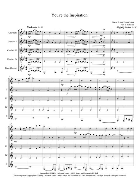 You're The Inspiration (arr. Sean Sullivan) Sheet Music | Chicago | Woodwind Ensemble