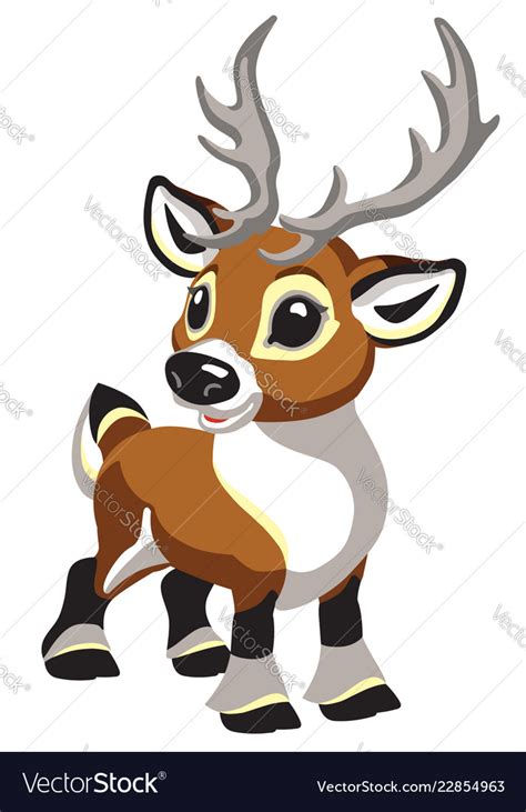 Cartoon little reindeer Royalty Free Vector Image