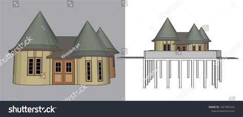 Conical Roof Vector Illustration Image 1 Stock Vector (Royalty Free ...