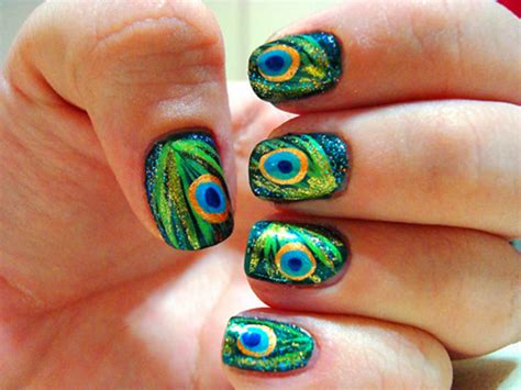 Top 9 Peacock Nail Art Designs | Styles At Life