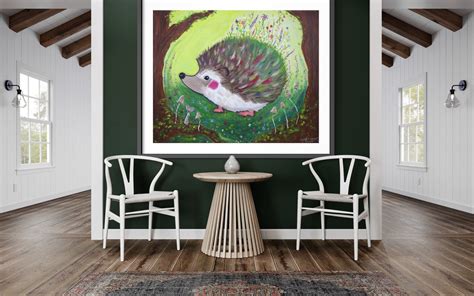 Hedgehogs Woodland Hollow Fine Art Print of Oil Painting - Etsy