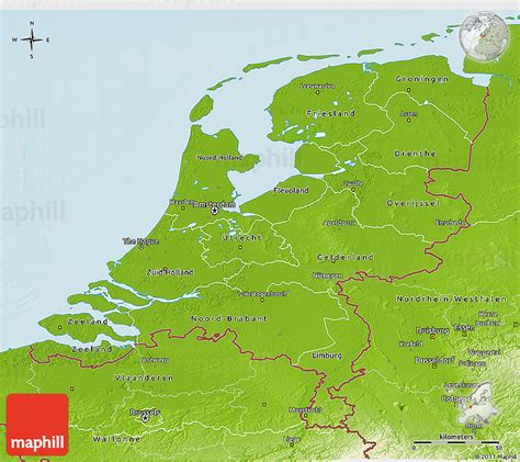 Physical 3D Map of Netherlands