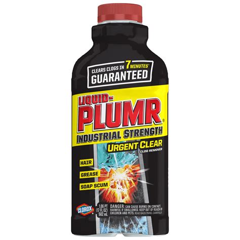 Liquid-Plumr Industrial Strength Urgent Clear Drain Clog Remover, 17 oz ...