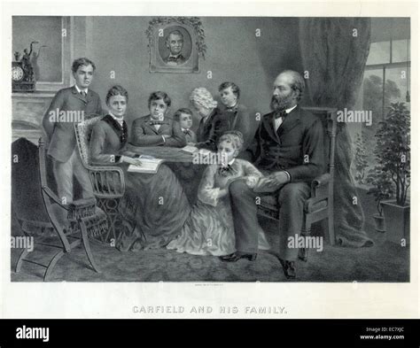 President James Garfield with his family. Garfield was the 20th ...