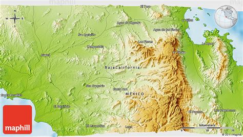 Physical 3D Map of Bahía De Los Ángeles