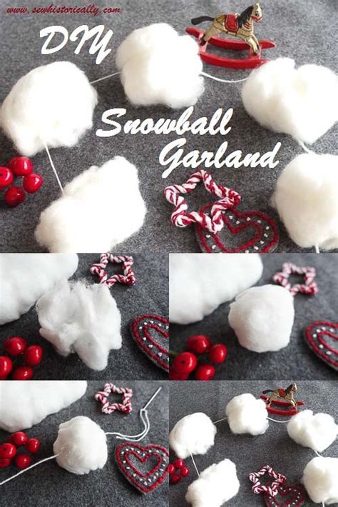 DIY Snowball Garland - Tutorial - Sew Historically