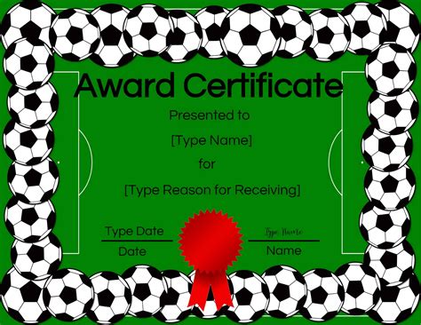 Soccer Certificate Printable - Printable Templates