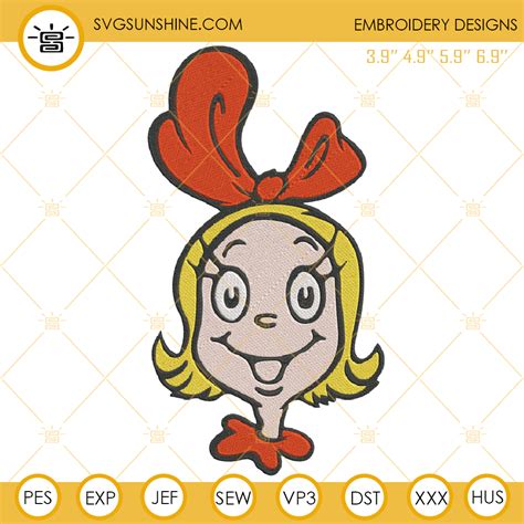 Cindy Lou Who Face Embroidery Design File