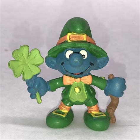 Irish Smurf Shamrock Leprechaun Peyo 1982 St Patricks Day Figure | eBay