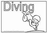 Diving Coloring Pages sketch template