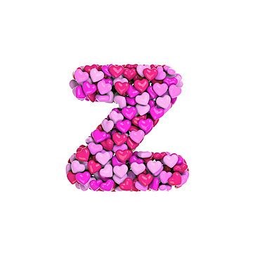 3d Pink Heart Font Love Passion Or Wedding Theme With Lowercase Z In Valentines Letter Photo ...