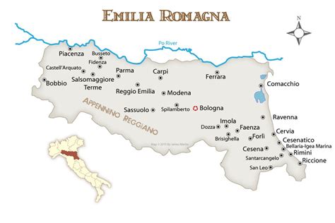 Emilia Romagna Cities Map and Travel Guide, Northern Italy