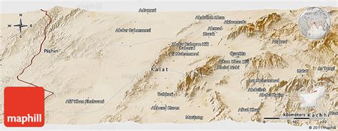 Satellite Panoramic Map of Quetta