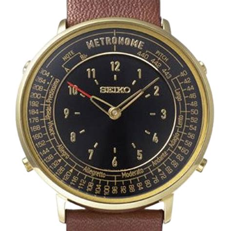 Seiko Metronome Black Leather SMW001B White Dial Casual Watch - StrapSeeker