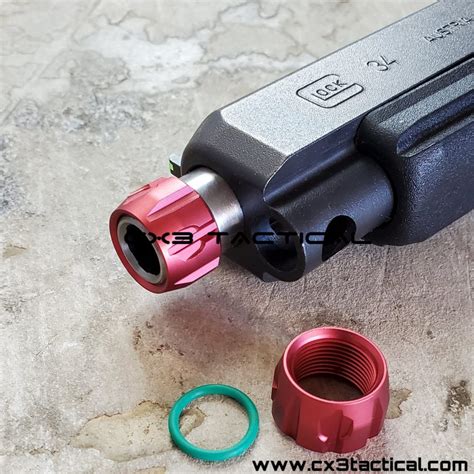 Glock Thread Protector 9mm 1/2-28 TPI Fluted Thread Protector Red Anodized - CX3TACTICAL™