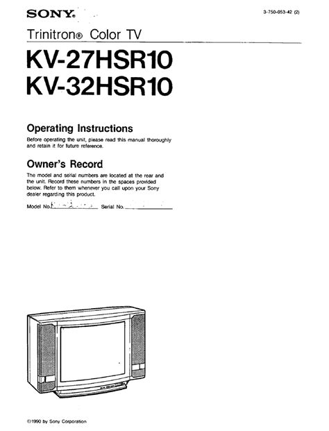 SONY TRINITRON KV-27HSR10 OPERATING INSTRUCTIONS MANUAL Pdf Download ...