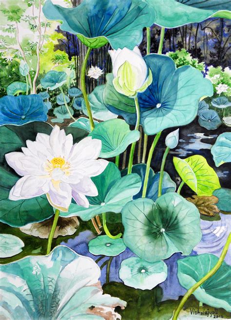 White Lotus 1 Painting by Vishwajyoti Mohrhoff - Fine Art America