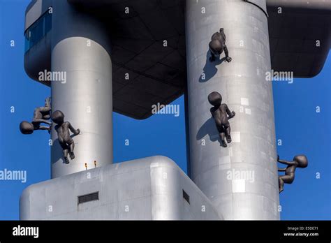 Prague Zizkov Television Tower, "Crawling Babies" by David Cerny, Czech Republic Stock Photo - Alamy