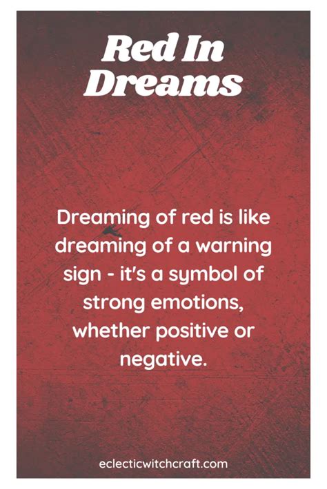 The Spiritual Meaning Of Red In Dreams - Eclectic Witchcraft