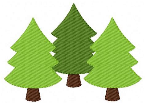 Three Christmas Tree Embroidery Design - Joyful Stitches