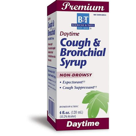 Boericke and Tafel Cough and Bronchitis Syrup - 4 oz Homeopathic Cough ...