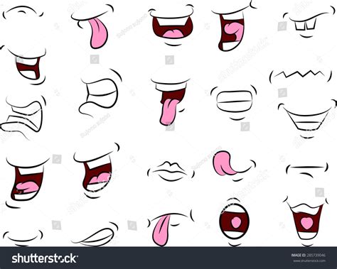 Set Of Mouths Cartoon For Your Design Stock Vector Illustration 285739046 : Shutterstock