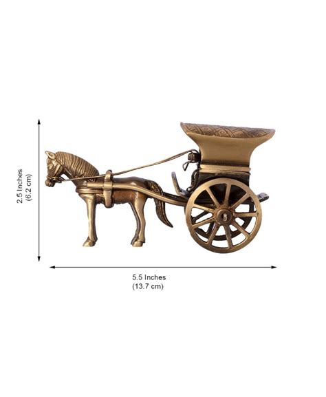 Brass Horse Cart Replica Decor Showpiece - Satusha Creations