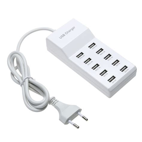 10 Port USB Home Travel Wall AC Charger AC100~240V Fast Charge Power Strip Adapter US/EU Plug ...