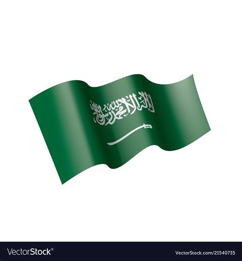 Saudi arabia flag on a white Royalty Free Vector Image