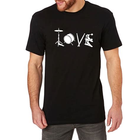 Mens Love Drum Drummer T Shirts Men Tee-in T-Shirts from Men's Clothing & Accessories on ...