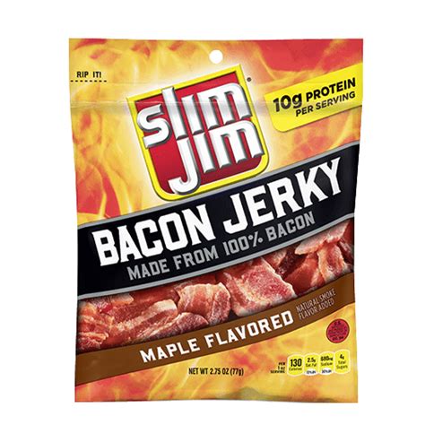 Maple Flavored Bacon Jerky Meat Snacks | Slim Jim