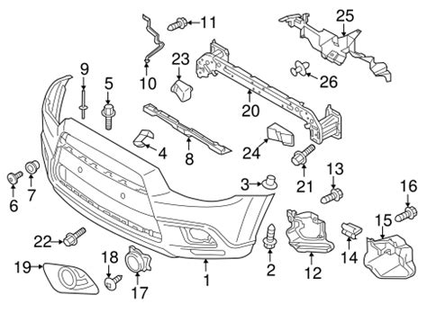 Bumper & Components - Front for 2012 Mitsubishi Outlander Sport SE ...