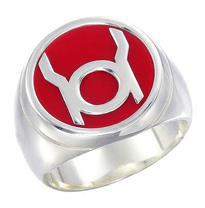 Red Lantern Inspired Silver Ring New Style Jewelry