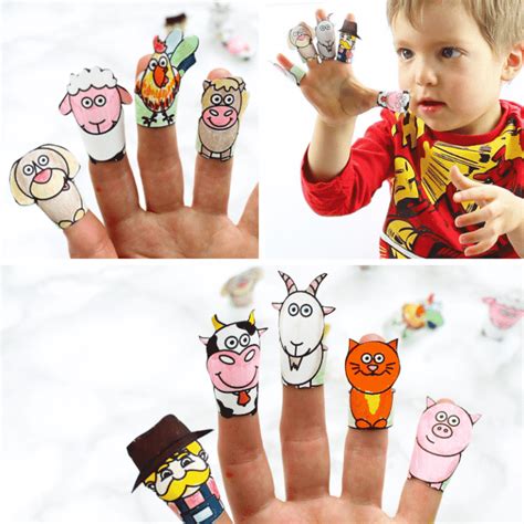 Printable Farm Animal Finger Puppets - Arty Crafty Kids