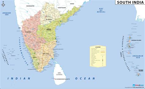 Southern India Detailed Map - 2020 Edition (36"W X 22"H) : Amazon.in: Office Products