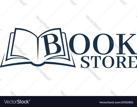 Bookstore logo template design logo open book Vector Image