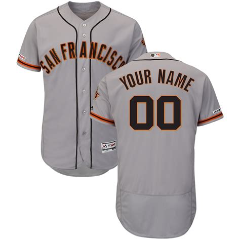 Men's San Francisco Giants Majestic Road Gray Flex Base Authentic ...