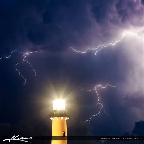 Lighthouse in Lightning Storm – HDR Photography by Captain Kimo