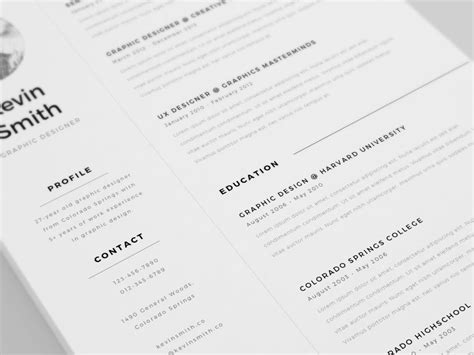 Free Clean And Minimal Resume Template - CreativeBooster